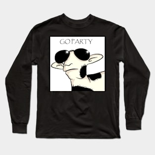 The Coolest Goat Sunglasses Go Party Long Sleeve T-Shirt